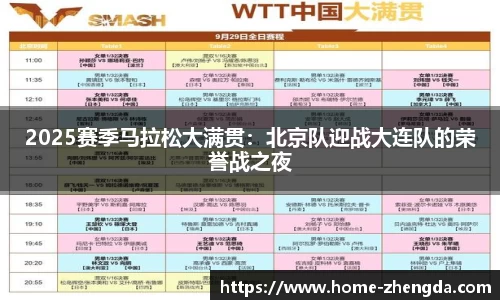 2025赛季马拉松大满贯：北京队迎战大连队的荣誉战之夜